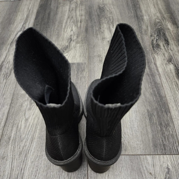 Zara women's chunky heeled boots size 39 8 black socks Y2K 90s - Picture 7 of 13